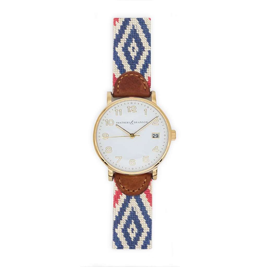 Gaucho Rojo Needlepoint Watch by Smathers & Branson - Country Club Prep