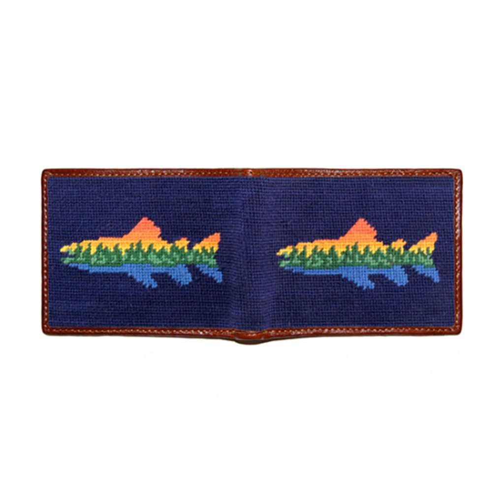 Lake Trout Needlepoint Bi-Fold Wallet by Smathers & Branson - Country Club Prep