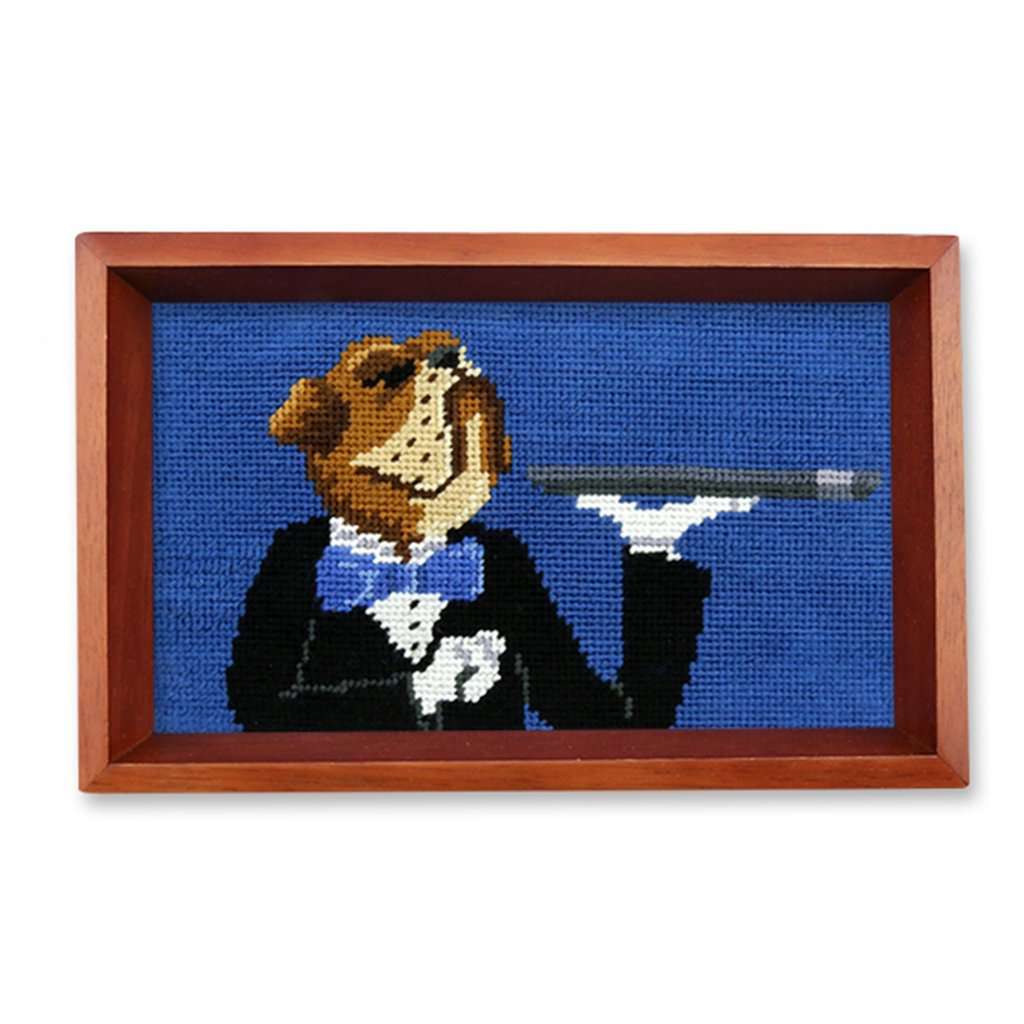 Doggy Butler Needlepoint Valet Tray by Smathers & Branson - Country Club Prep