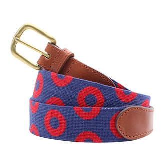 The Donut Pattern Needlepoint Belt by Smathers & Branson - Country Club Prep