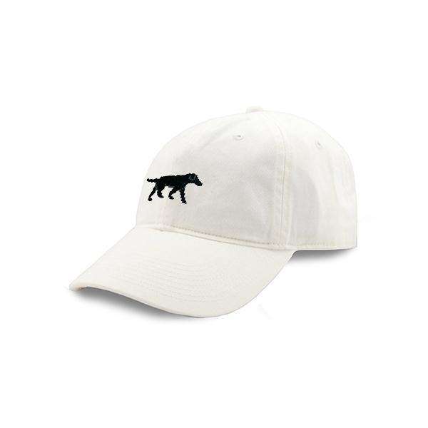 Black Lab Needlepoint Hat in White by Smathers & Branson - Country Club Prep
