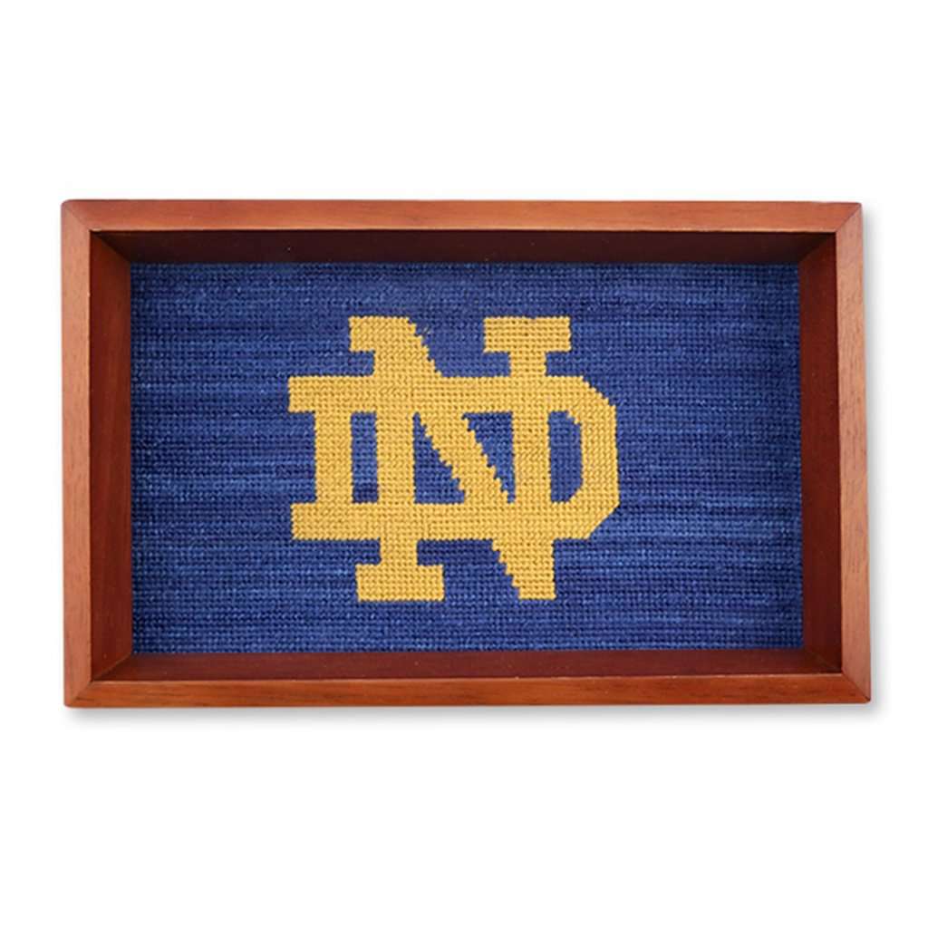 University of Notre Dame Needlepoint Valet Tray by Smathers & Branson - Country Club Prep