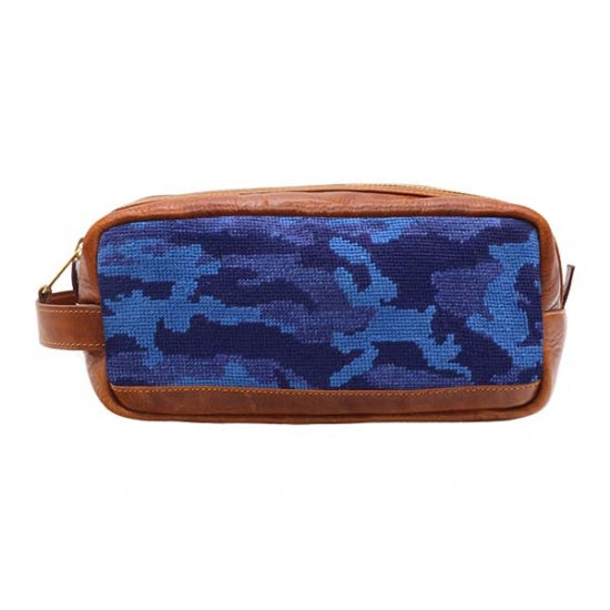 Navy Camo Needlepoint Toiletry Bag by Smathers & Branson - Country Club Prep