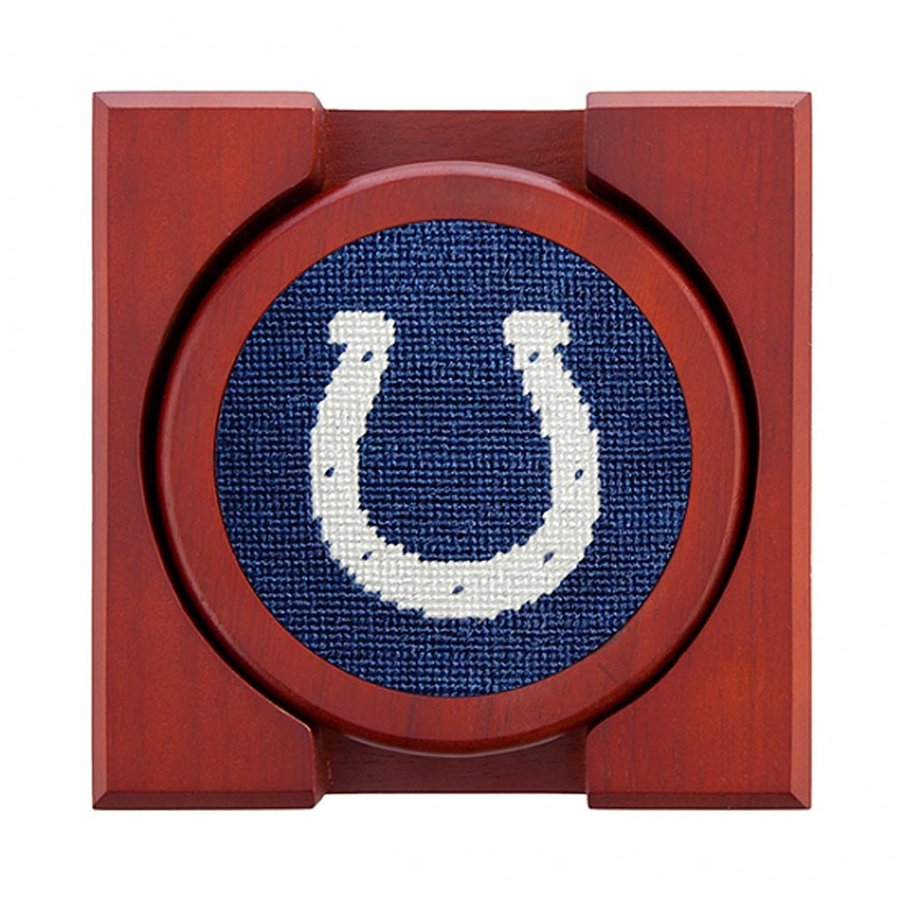 Indianapolis Colts Needlepoint Coasters by Smathers & Branson - Country Club Prep