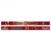 Georgia 2022 Back to Back National Championship Needlepoint Belt by Smathers & Branson - Country Club Prep