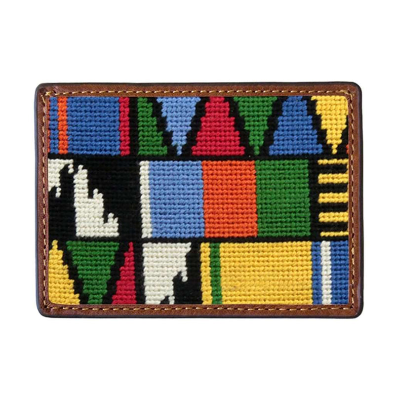 Mayan Pattern Needlepoint Credit Card Wallet by Smathers & Branson - Country Club Prep