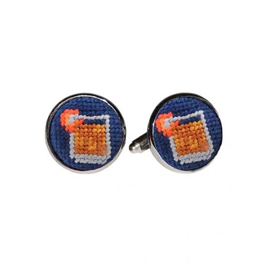 Old Fashioned Needlepoint Cufflinks by Smathers & Branson - Country Club Prep