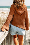 Rib-Knit Drawstring Hooded Sweater - Country Club Prep