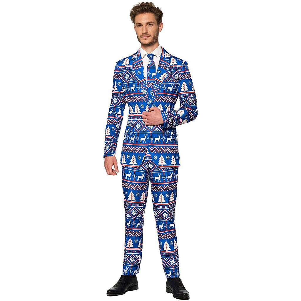 Blue Nordic Christmas Suit by Suitmeister - Country Club Prep