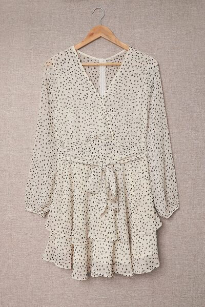 Tied Polka Dot Balloon Sleeve Layered Dress – Country Club Prep