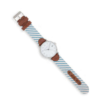 Blue Seersucker Needlepoint Watch by Smathers & Branson - Country Club Prep