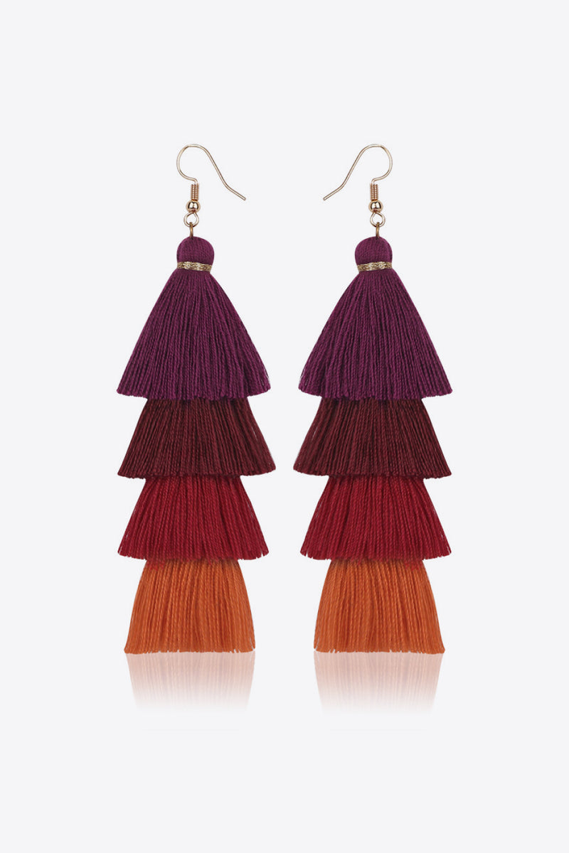 Layered Tassel Earrings - Country Club Prep