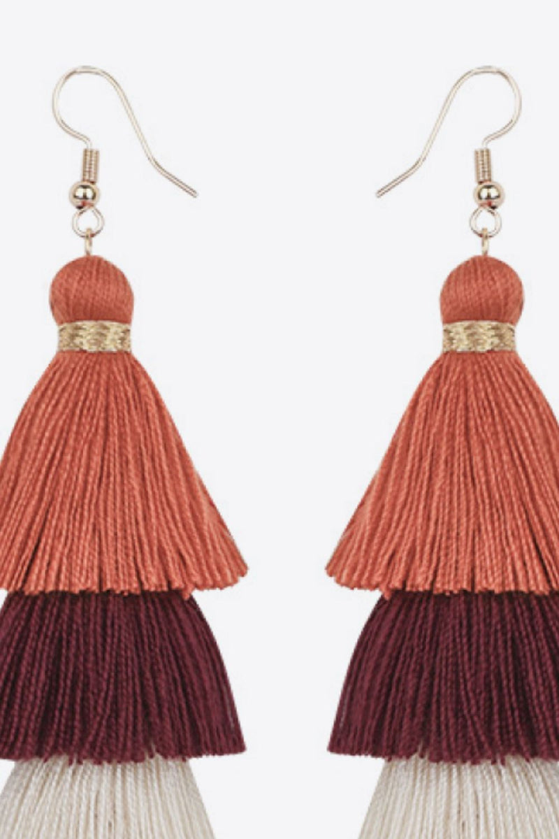 Layered Tassel Earrings - Country Club Prep