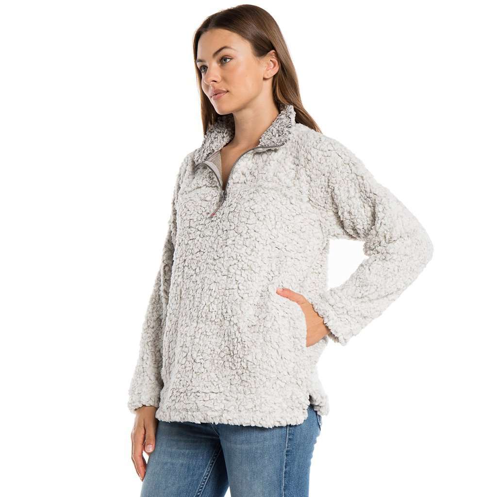 Frosty Tipped Women's Stadium Pullover in Putty by True Grit (Dylan) - Country Club Prep