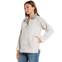 Frosty Tipped Women's Stadium Pullover in Putty by True Grit (Dylan) - Country Club Prep