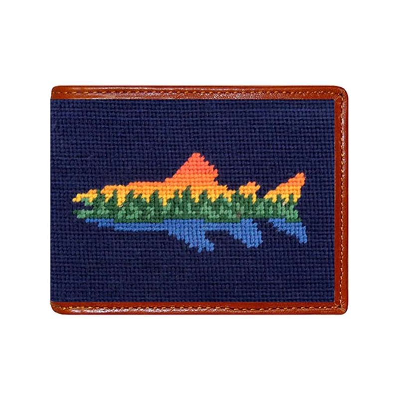 Lake Trout Needlepoint Bi-Fold Wallet by Smathers & Branson - Country Club Prep