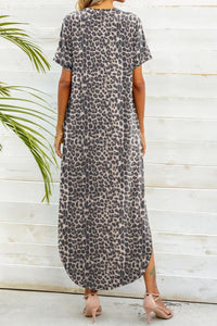 Printed V-Neck Curved Hem Dress - Country Club Prep