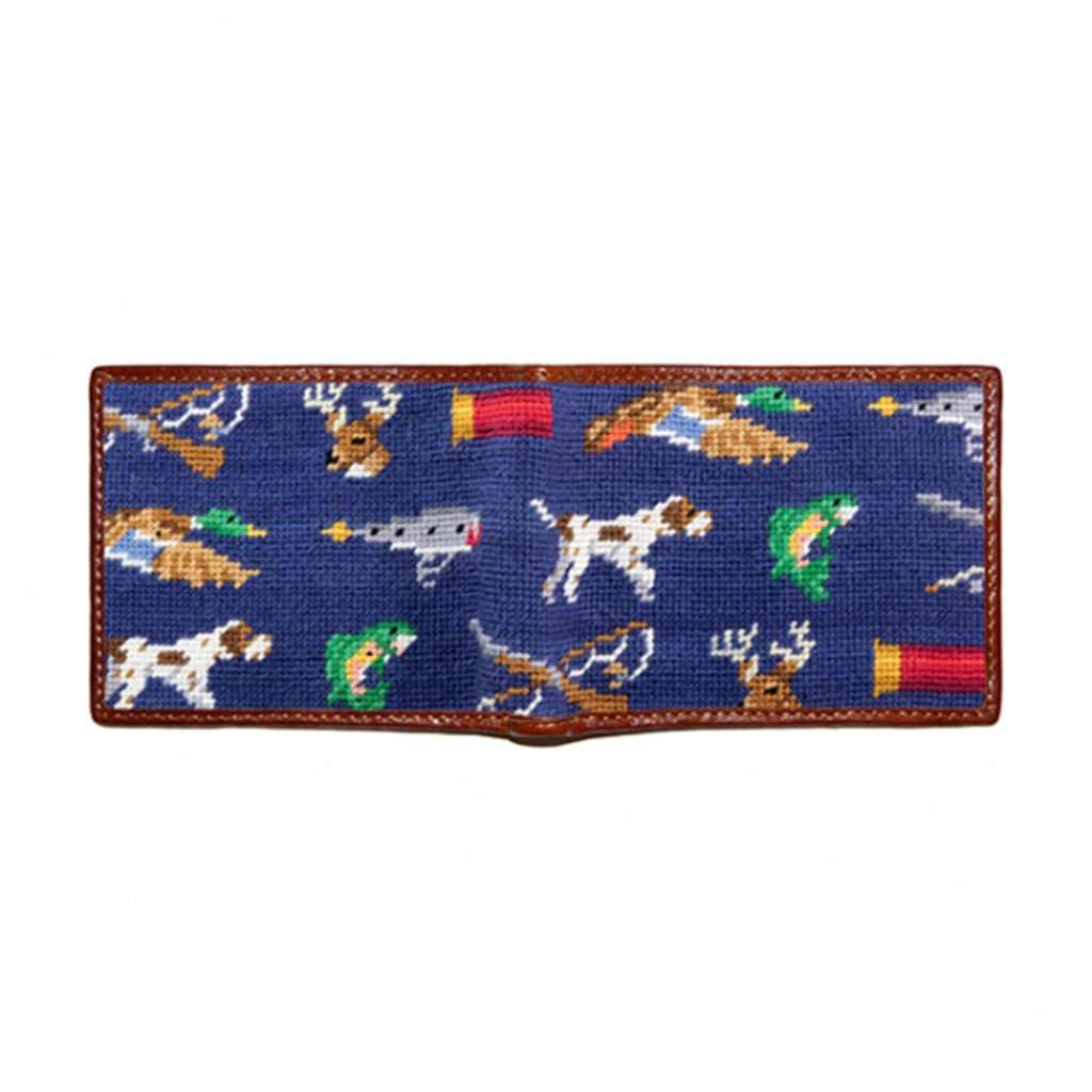 Southern Sportsman Pattern Needlepoint Bi-Fold Wallet by Smathers & Branson - Country Club Prep