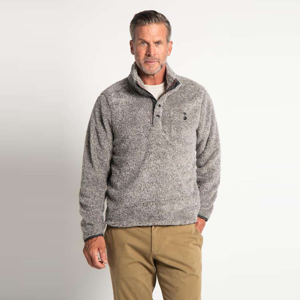 Melange Shag Sherpa Snap Pullover by True Grit - Country Club Prep
