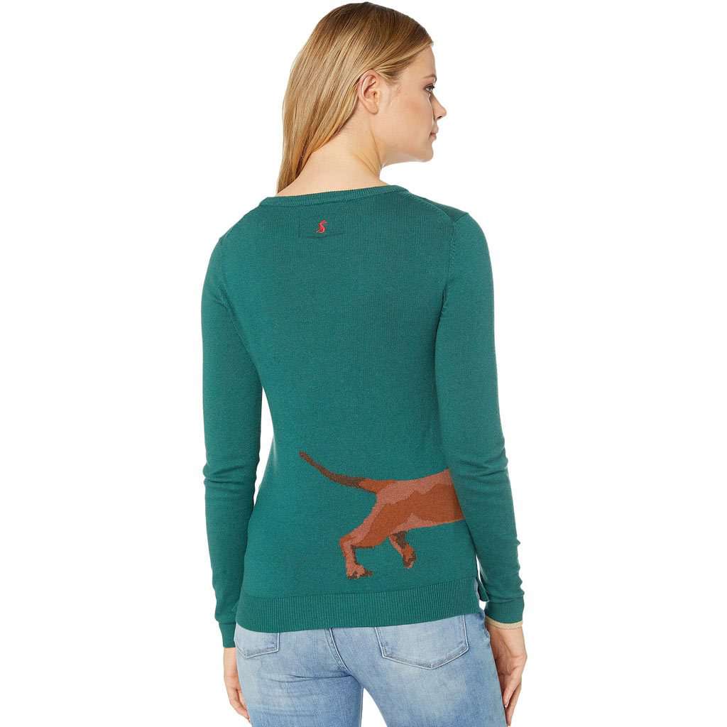 Festive Sausage Dog Crew Neck Sweater by Joules - Country Club Prep