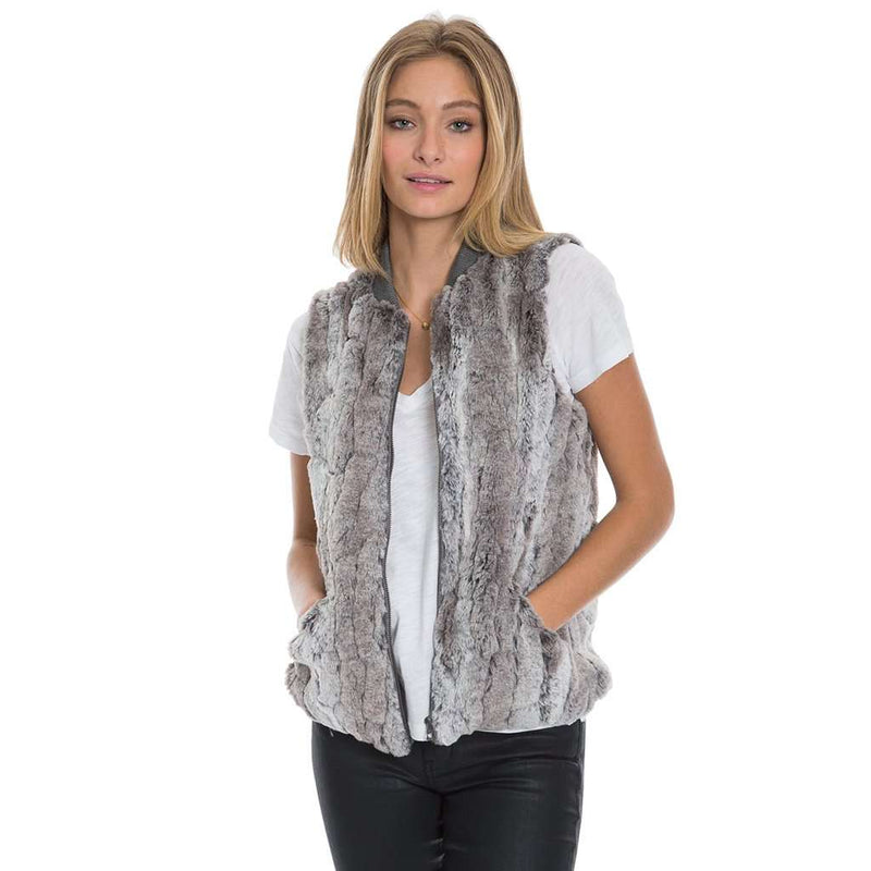 Melange Texture Fur Zip Cardi Vest by Dylan (True Grit) - Country Club Prep