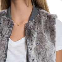 Melange Texture Fur Zip Cardi Vest by Dylan (True Grit) - Country Club Prep