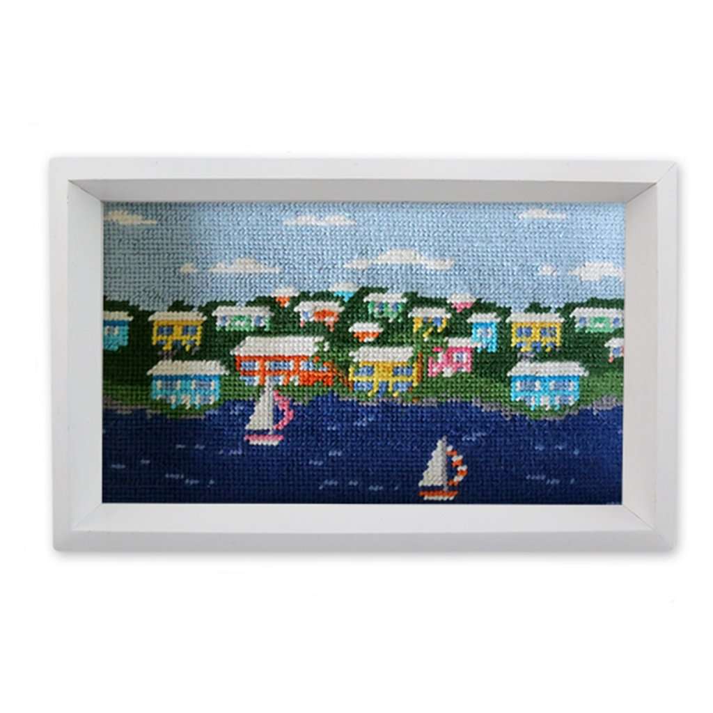Island Time Needlepoint Valet Tray by Smathers & Branson - Country Club Prep