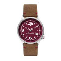 Texas A&M Canyon Ridge 3-Hand Date Saddle Leather Watch by Columbia Sportswear - Country Club Prep