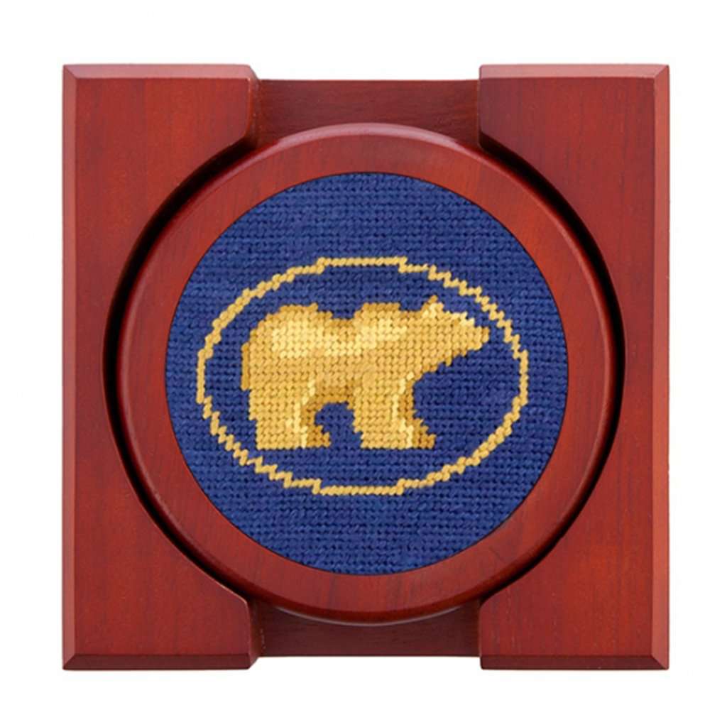 Jack Nicklaus Golden Bear Needlepoint Coaster Set by Smathers & Branson - Country Club Prep