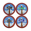 Ski Trails Needlepoint Coaster Set by Smathers & Branson - Country Club Prep