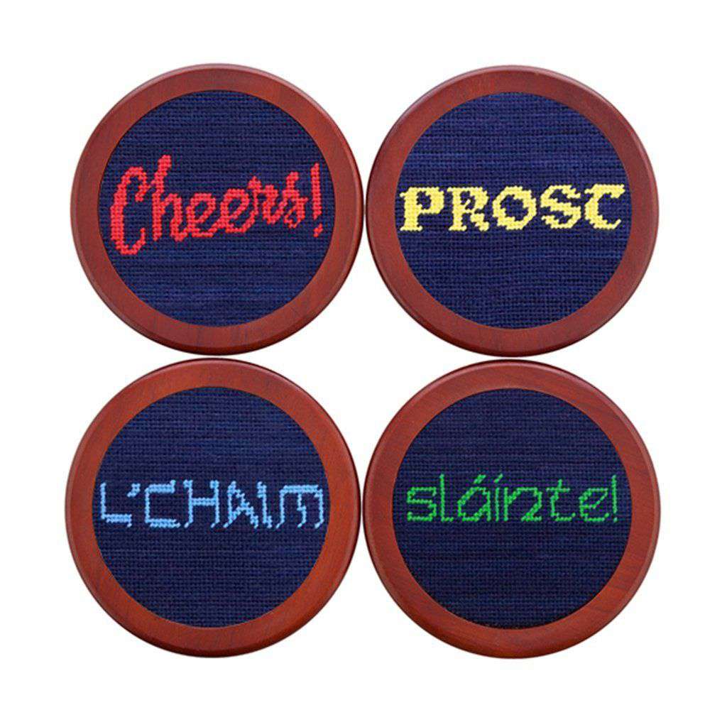 Cheers Needlepoint Coasters by Smathers & Branson - Country Club Prep