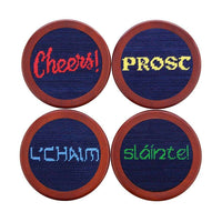 Cheers Needlepoint Coasters by Smathers & Branson - Country Club Prep