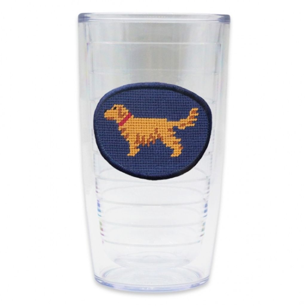 Golden Retriever Needlepoint Tumbler by Smathers & Branson - Country Club Prep