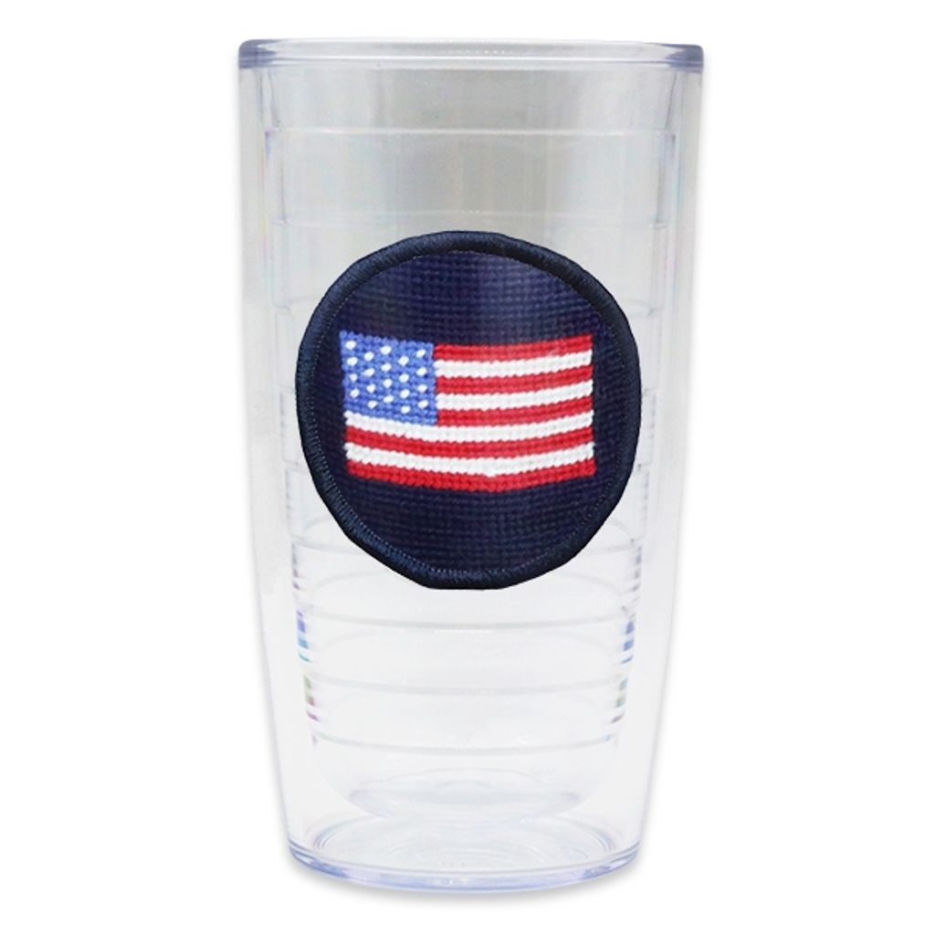 American Flag Needlepoint Tumbler by Smathers & Branson - Country Club Prep