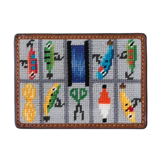 Tackle Box Needlepoint Credit Card Wallet by Smathers & Branson - Country Club Prep