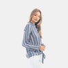 Indigo & White Woven Stripe Tie Top by True Grit (Dylan) - Country Club Prep