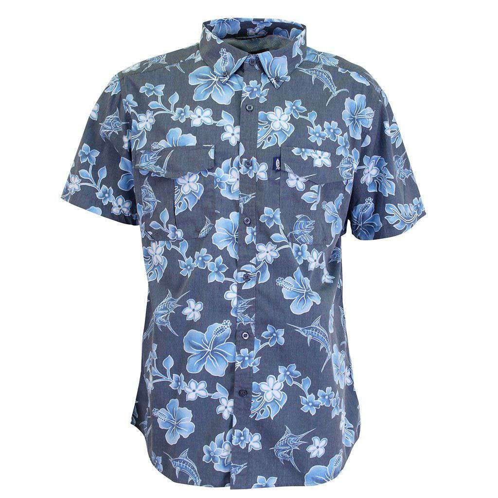 Boatbar Short Sleeve Tech Shirt in Navy by AFTCO - Country Club Prep