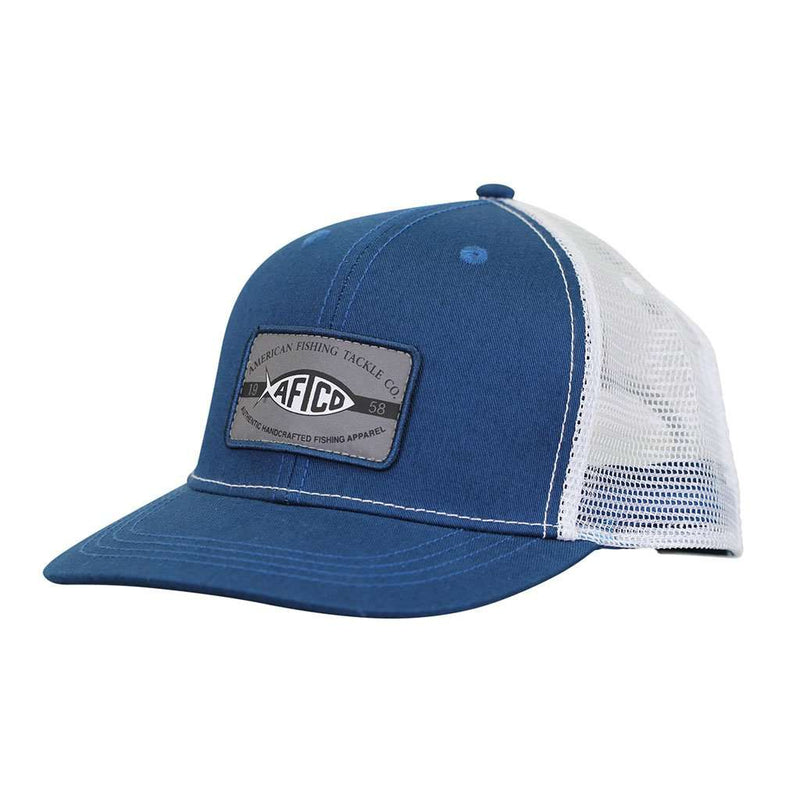 Patch Trucker Hat in Blue Steel by AFTCO - Country Club Prep