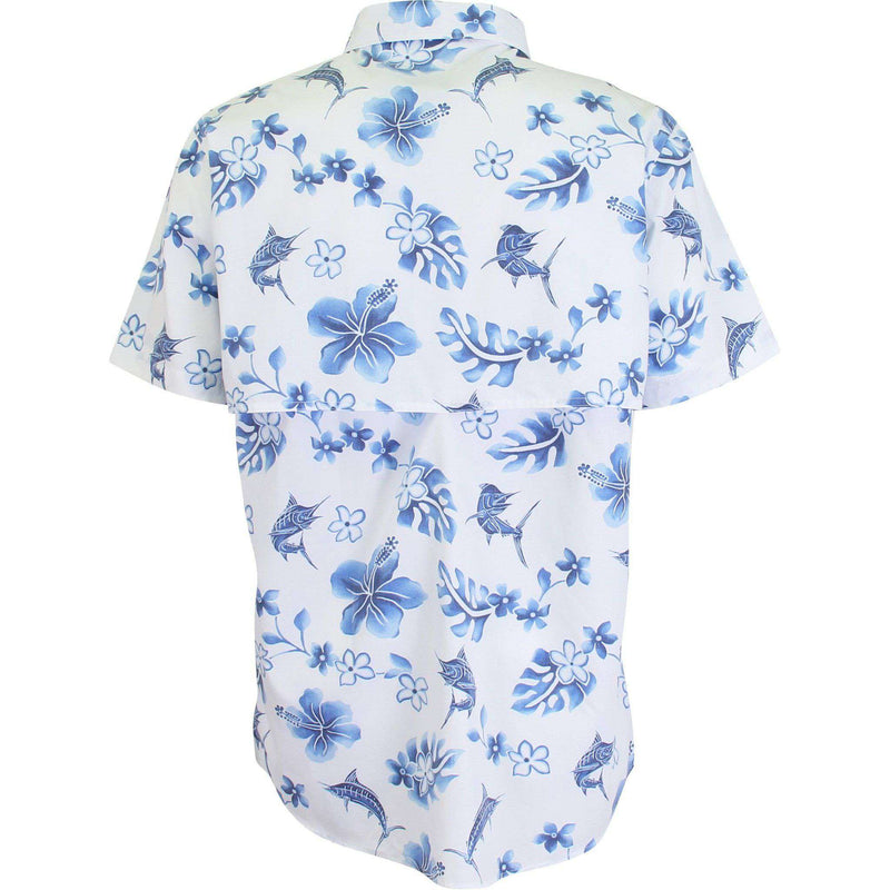 Boatbar Short Sleeve Tech Shirt in Blue by AFTCO - Country Club Prep