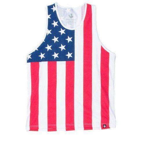 American Flag Tank Top in Red, White and Blue by Rowdy Gentleman - Country Club Prep