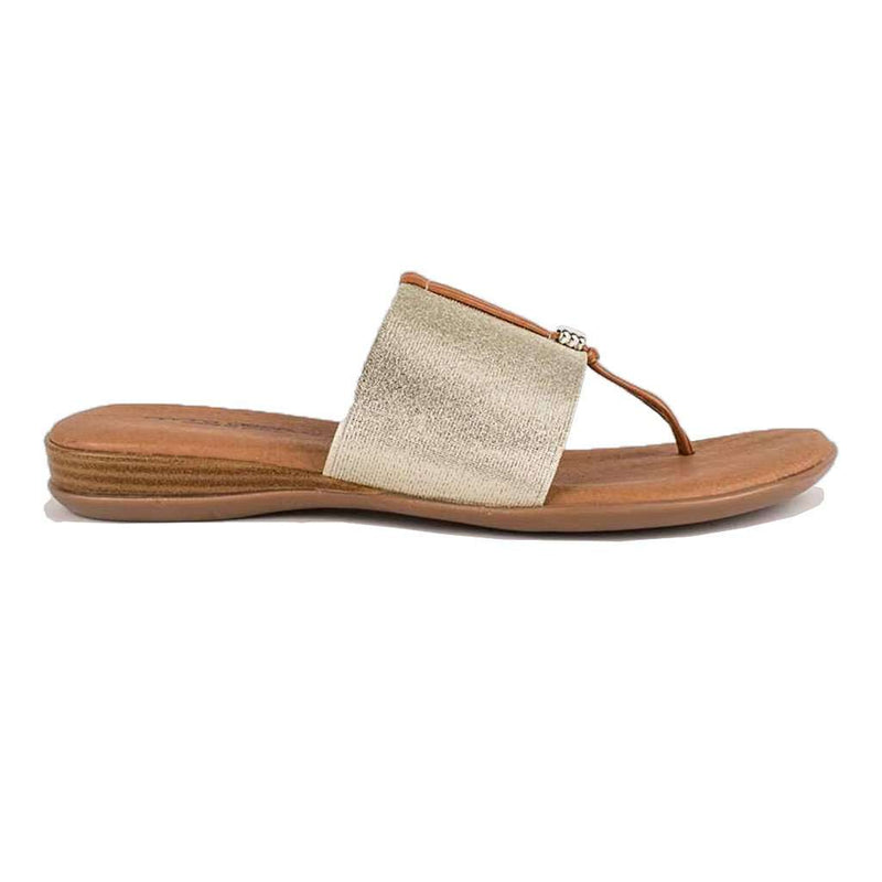 Nice Elastic Sandal Flat in Platino by Andre Assous - Country Club Prep