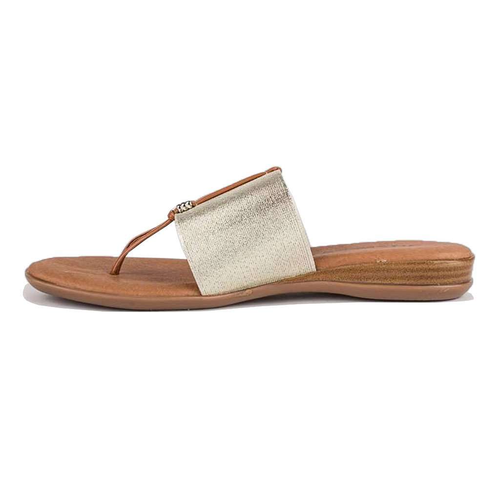 Nice Elastic Sandal Flat in Platino by Andre Assous - Country Club Prep