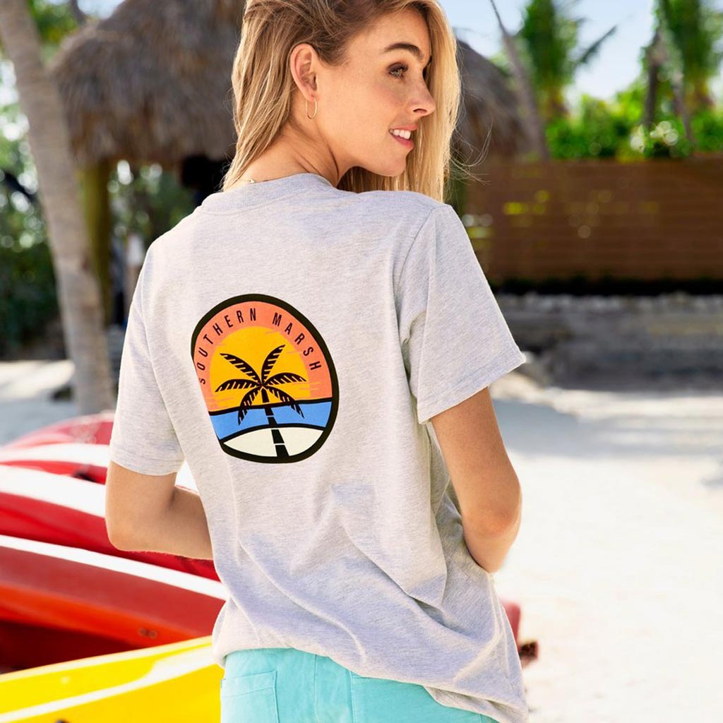 The Sunset Palm Tee by Southern Marsh - Country Club Prep