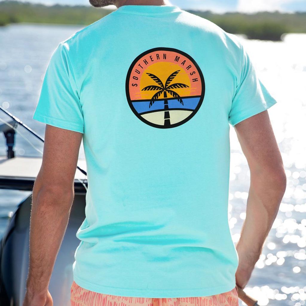 The Sunset Palm Tee by Southern Marsh - Country Club Prep