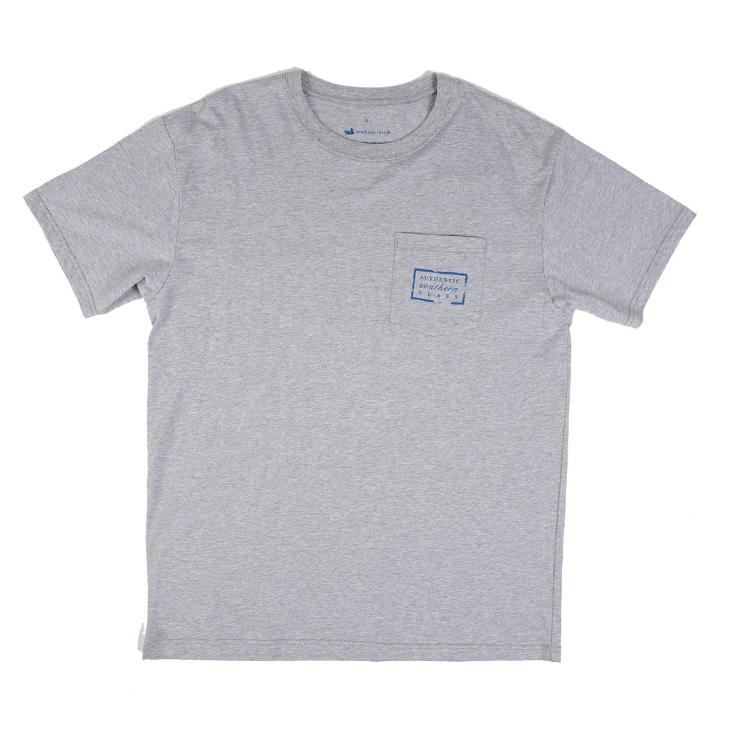 Authentic South Carolina Heritage Tee in Light Gray by Southern Marsh - Country Club Prep