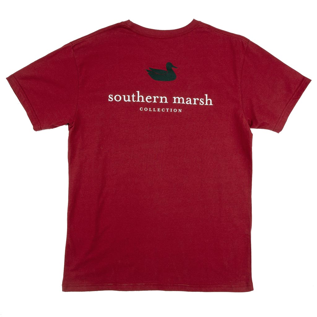 Collegiate Authentic Tee in Maroon with Black Duck by Southern Marsh - Country Club Prep