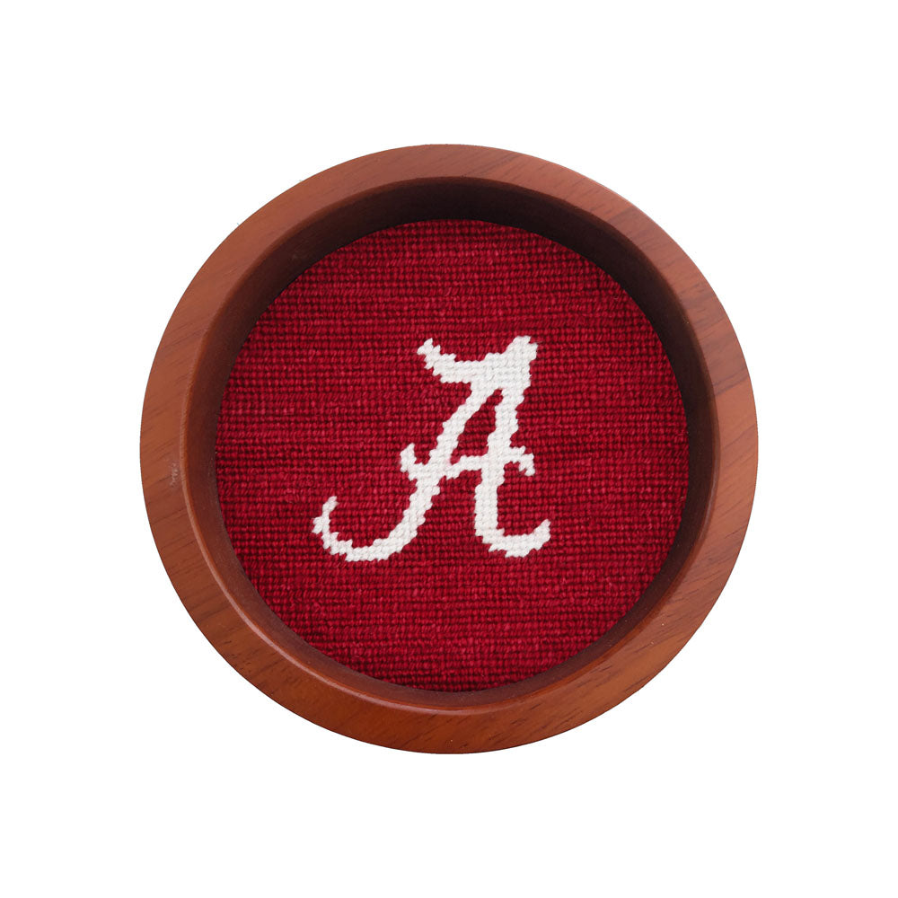 University of Alabama Needlepoint Wine Bottle Coaster by Smathers & Branson - Country Club Prep