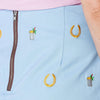 Stretch Twill Ali Skirt with Embroidered Lucky Mint Juleps in Liberty Blue by Castaway Clothing - Country Club Prep