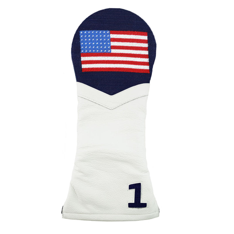 American Flag Needlepoint Driver Headcover by Smathers & Branson - Country Club Prep