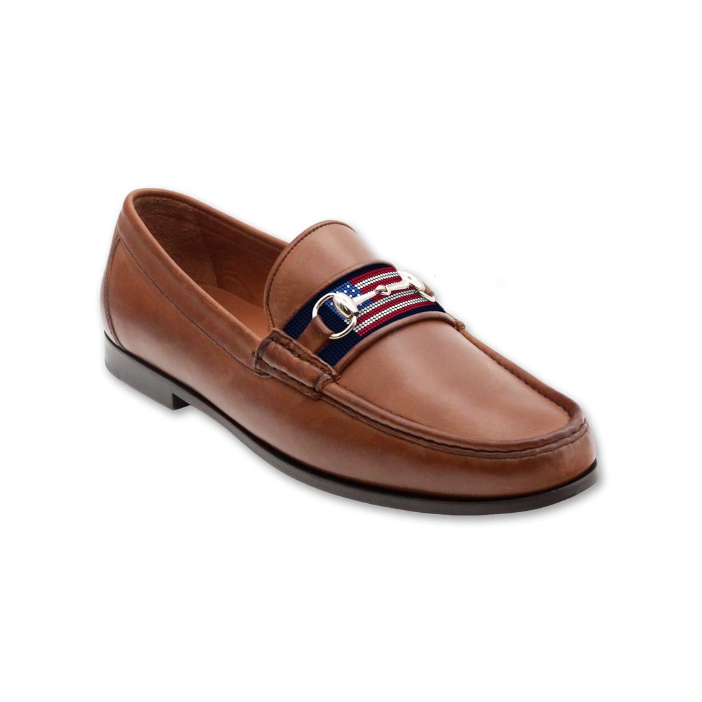 NWT Men\'s Casual Shoes Brown Loafers American Flag Lining Size 11.5 (EU) 45 All American Saddle Leather Penny Loafers - Rust | Martin  main image 3